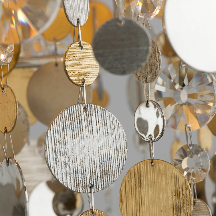 Elysian Crystal Cascade 11-Light Chandelier in Gold and Silver Leaf