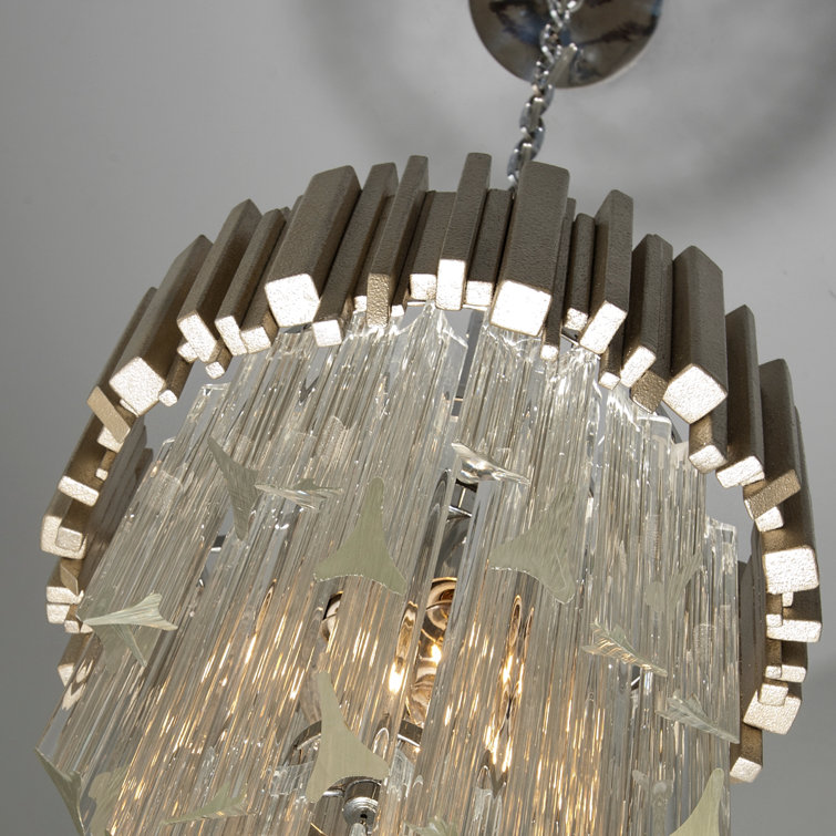 Mystique 4-Light Silver Glass Cone Pendant