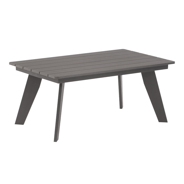 Gray HIPS Outdoor Rectangular Cocktail Table with Splayed Legs