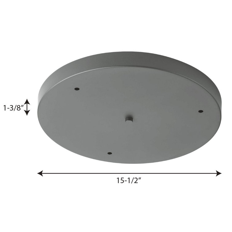 Graphite and Nickel Round Pendant Ceiling Canopy