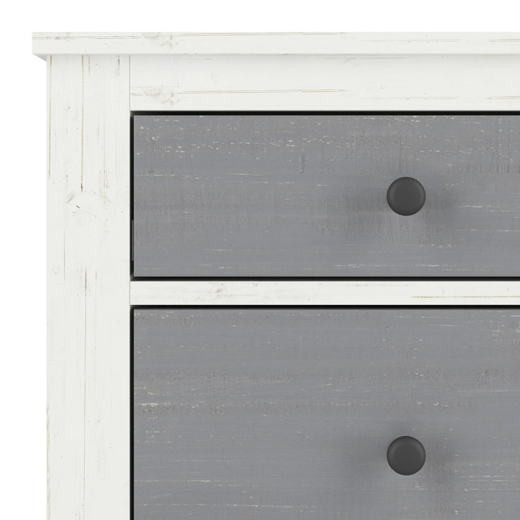 Ocean Grove Cottage Farmhouse 42" White/Gray Double Nursery Dresser