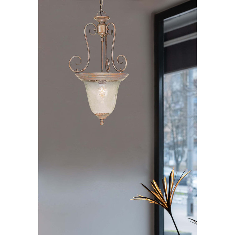 Rhodes 23'' Prairie Rock Clear Seedy Glass Indoor/Outdoor Pendant