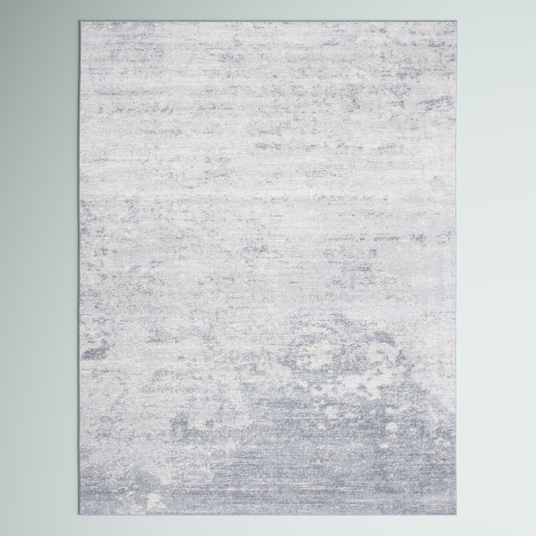 Brentwood Ivory and Gray 8' x 10' Synthetic Rectangular Area Rug