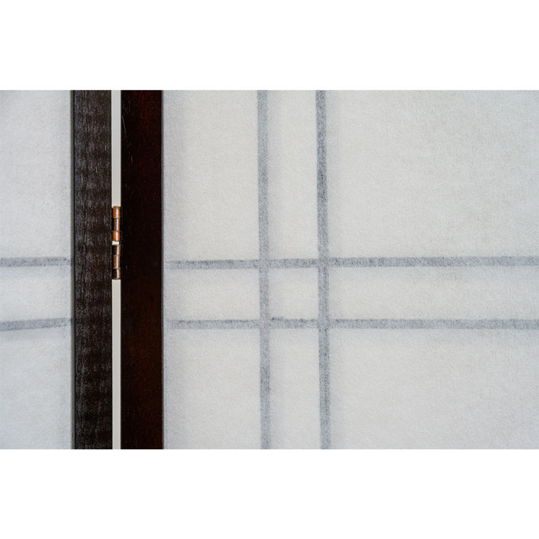 Black Hardwood and Rice Paper 4-Panel Shoji Room Divider