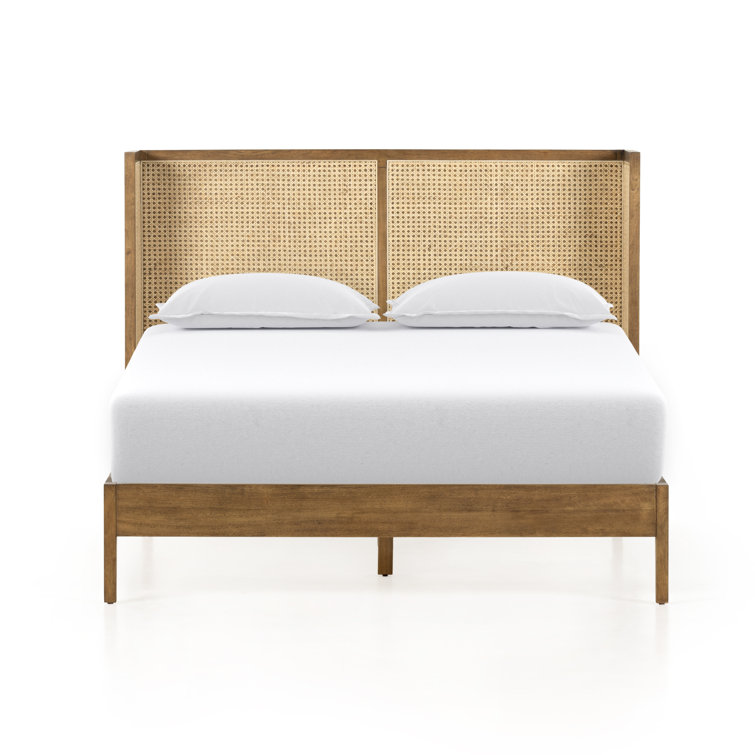Contemporary Queen Bed with Wingback Headboard