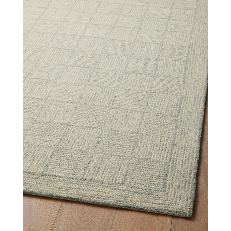 Hand-Tufted Sky Diamond Wool Area Rug 5' x 7'