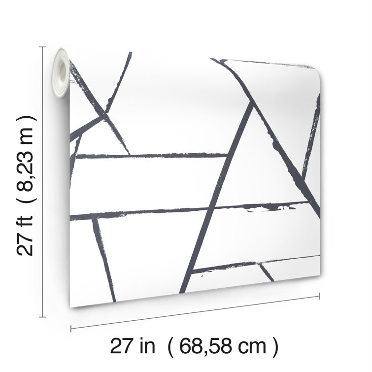Black and White Geometric Abstract Wallpaper Double Roll