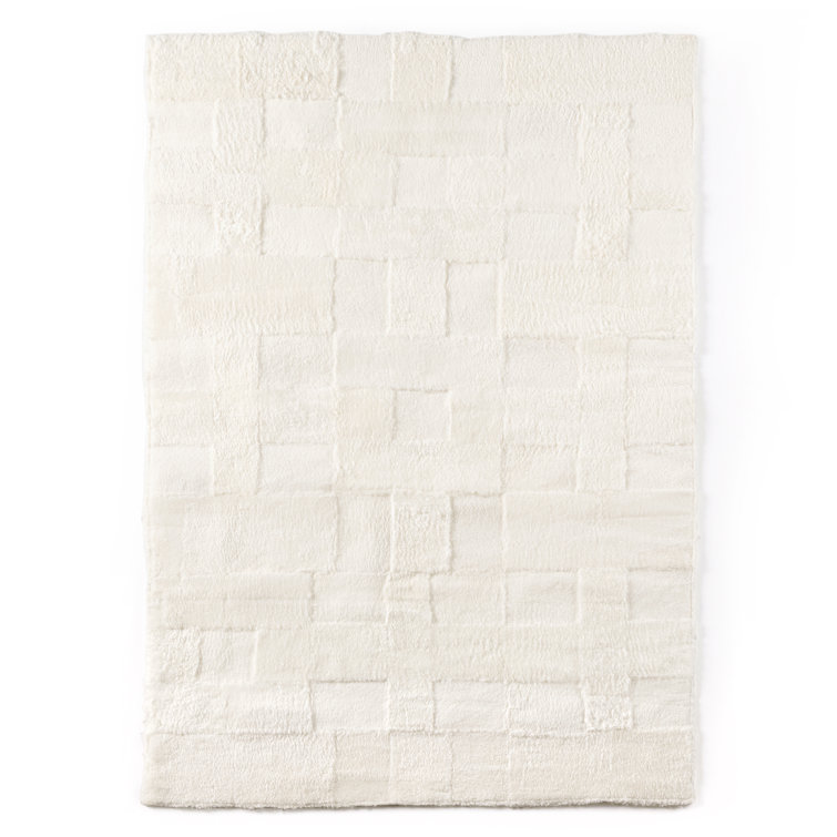 Handmade Ivory Sheepskin Fur Rectangular 8' x 10' Rug