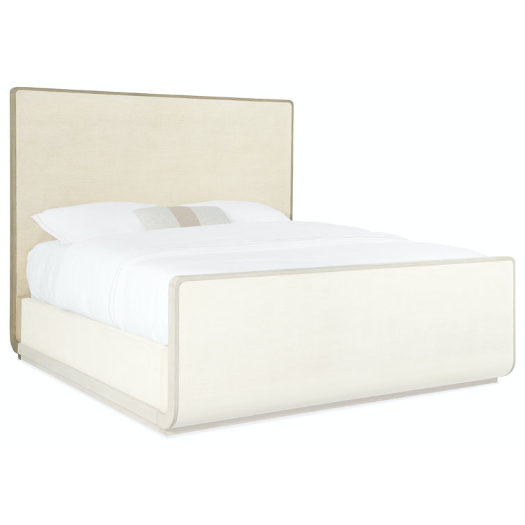 Serene Retreat Oak and Burlap Queen Sleigh Bed with Storage