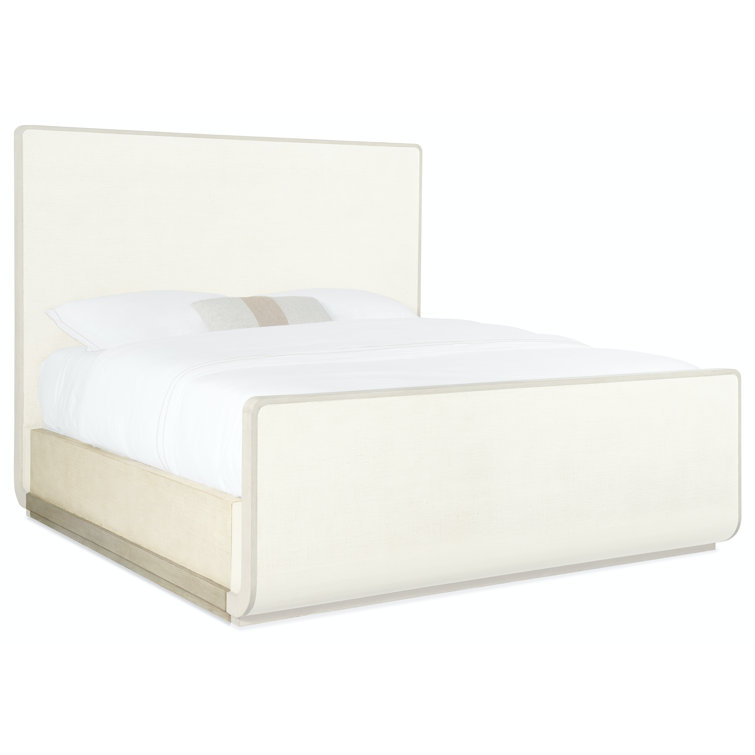 Serene Retreat Oak and Burlap Queen Sleigh Bed with Storage