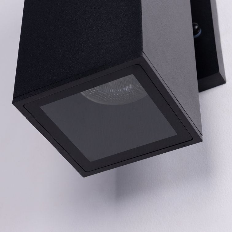 Black Aluminum Hardwired Outdoor Wall Sconce Set