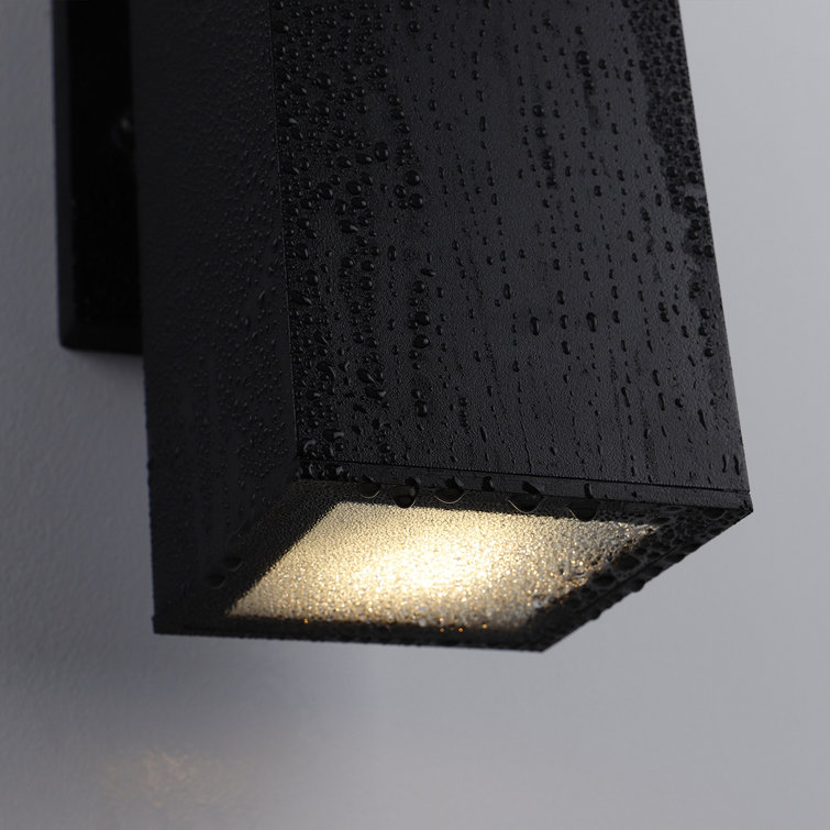 Black Aluminum Hardwired Outdoor Wall Sconce Set