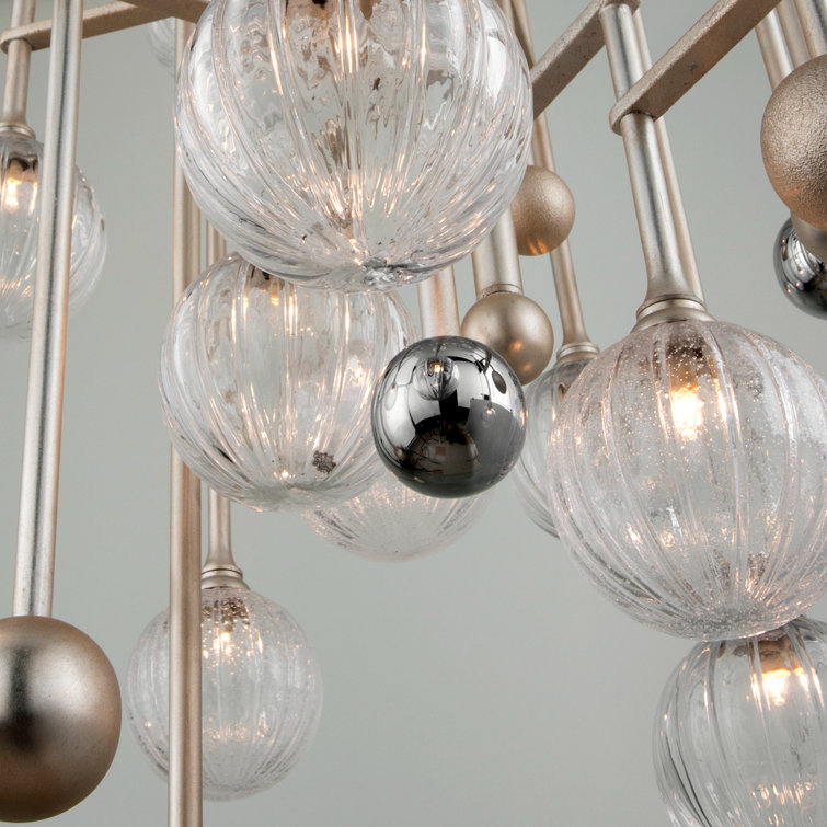 Majorette Chrome Crystal 24" Contemporary Linear Chandelier