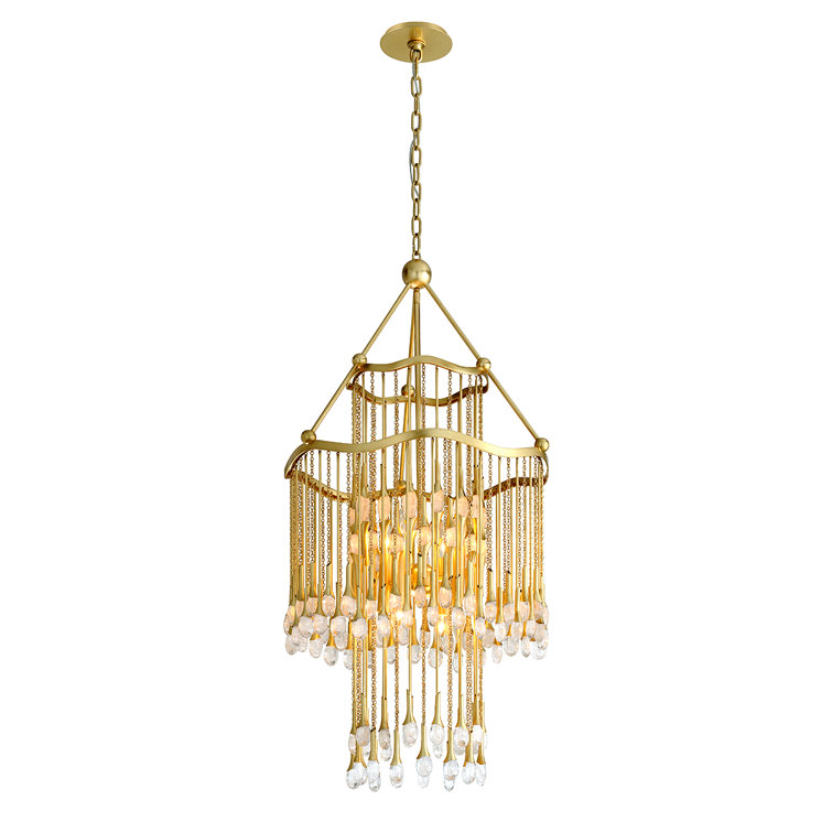 Gold Crystal 8-Light Tiered Chandelier