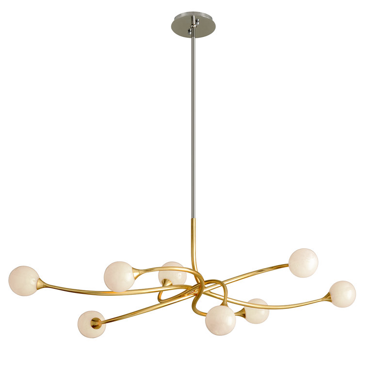 Signature Gold Leaf 60.5" LED Linear Pendant Light