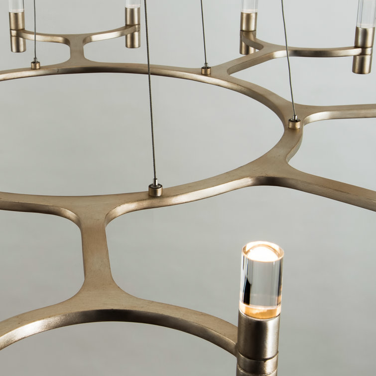 Contemporary Nexus Silver Crystal Plug-In Chandelier, 38"