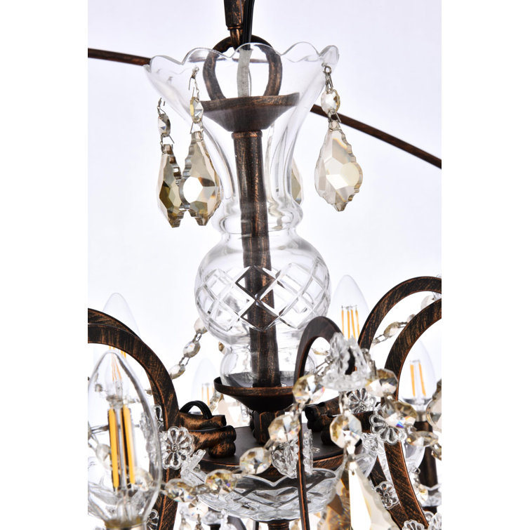 Geneva Dark Bronze 18-Light Crystal Globe Chandelier
