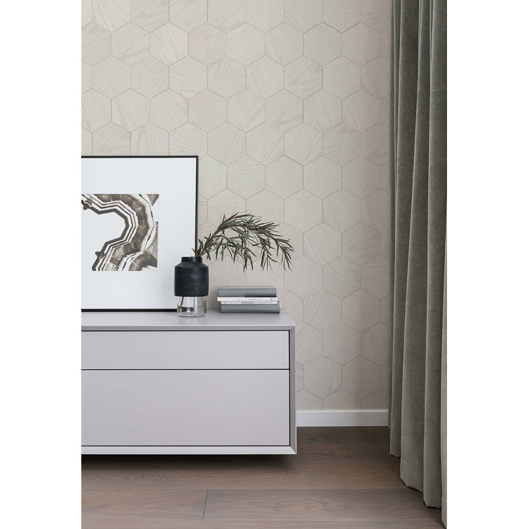 Eggshell Hexagon Stone Composite Peel & Stick Wall Tiles