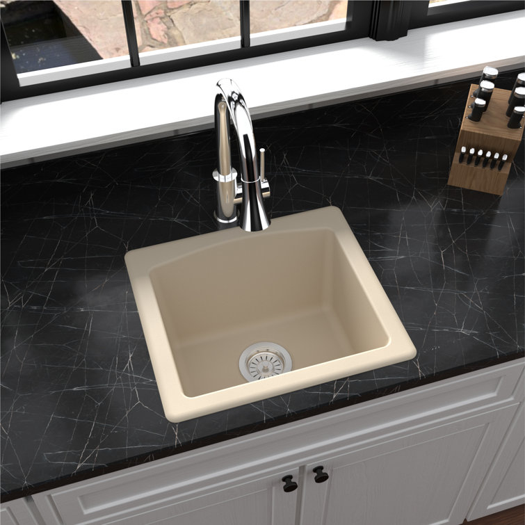 Bisque Quartz Composite Single Bowl Drop-in Farmhouse Sink