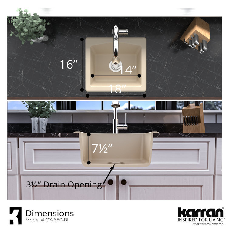 Bisque Quartz Composite Single Bowl Drop-in Farmhouse Sink