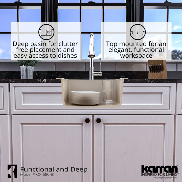Bisque Quartz Composite Single Bowl Drop-in Farmhouse Sink