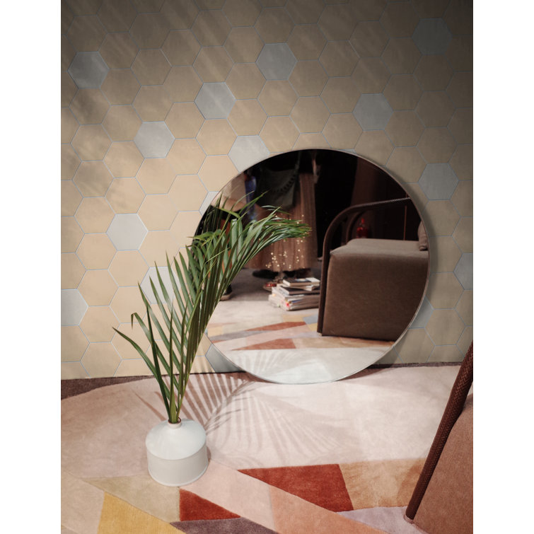 Latte Hexagon Stone Composite Peel & Stick Wall Tile