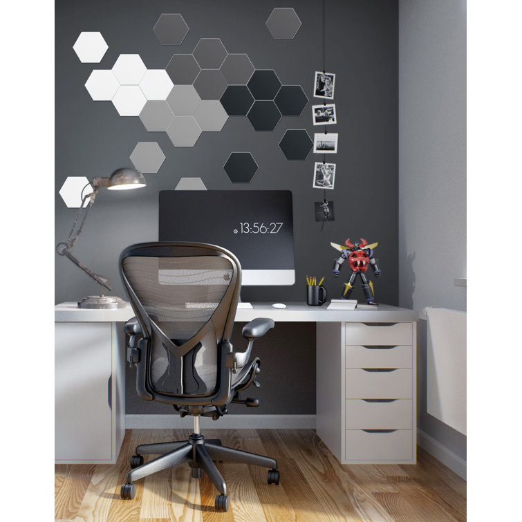 Bex Gray Hexagon Stone Composite Peel & Stick Wall Tile
