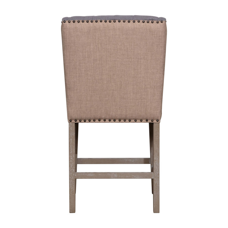 Reilly Gray Linen and Jute Wingback Counter Stool