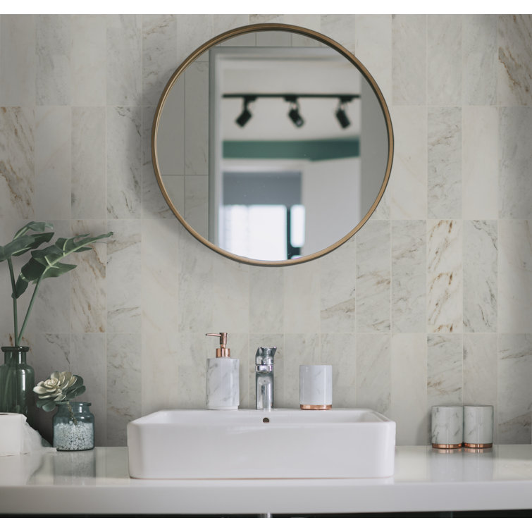 Arabescato Venato White Honed Marble Subway Tile 4" x 12"