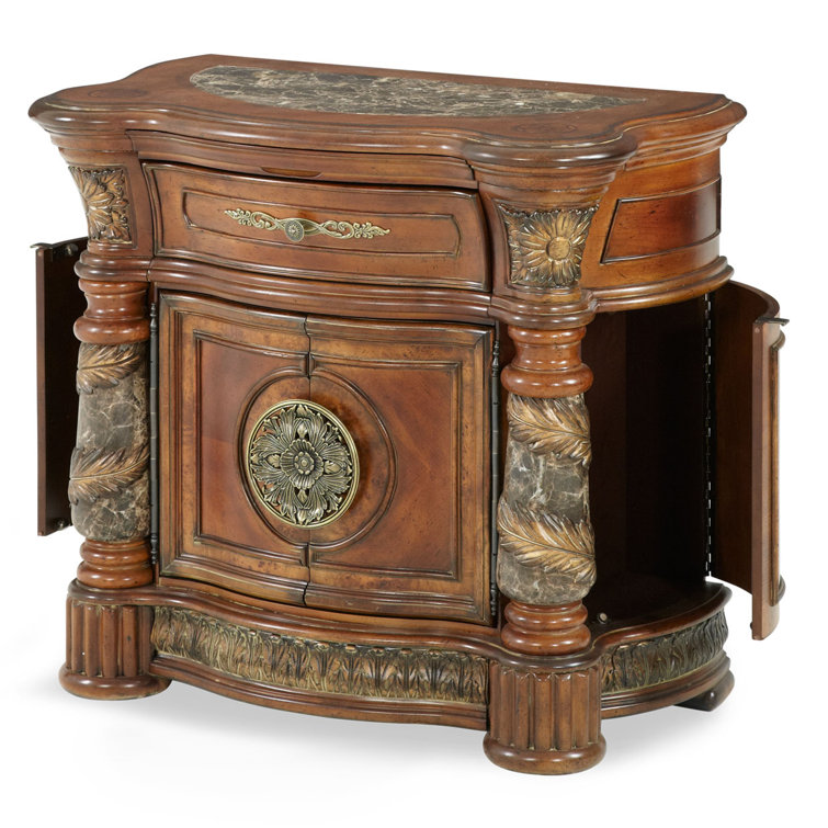 Villa Valencia Brown Solid Wood Bedside Chest