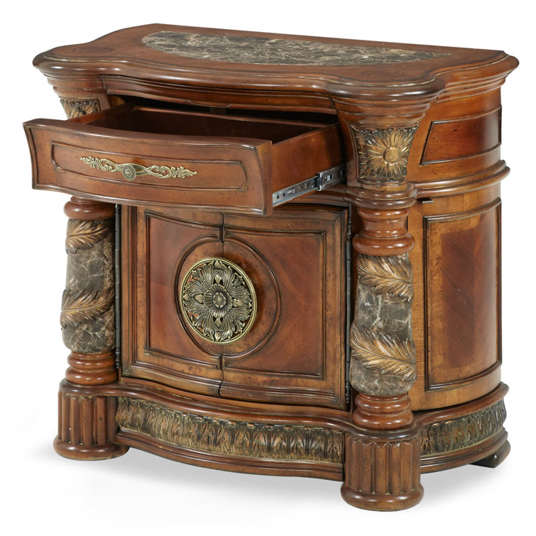 Villa Valencia Brown Solid Wood Bedside Chest