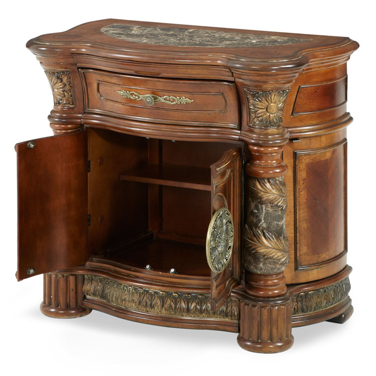 Villa Valencia Brown Solid Wood Bedside Chest