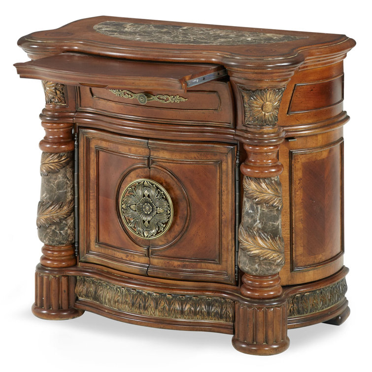 Villa Valencia Brown Solid Wood Bedside Chest