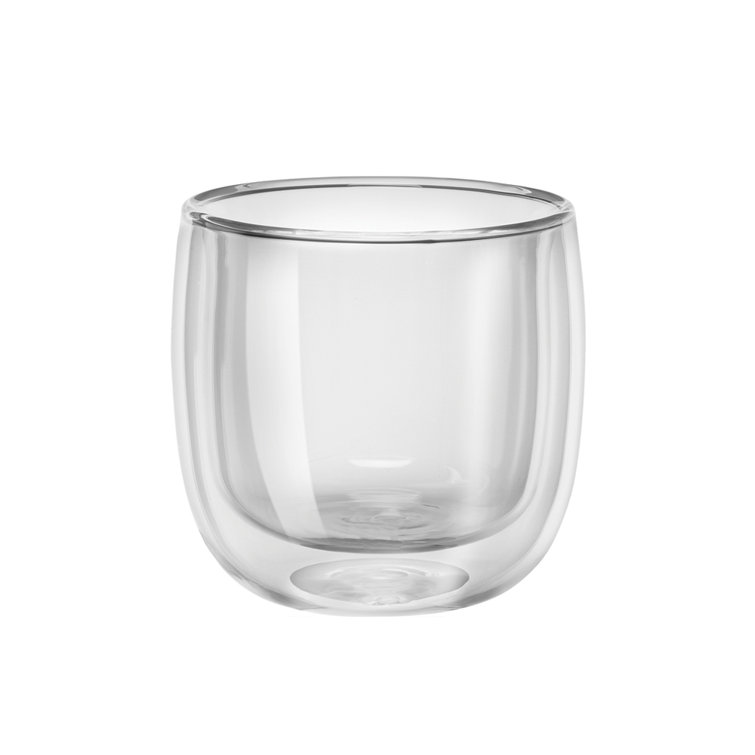Clear Double-Wall Glass Tea Cups Set of 2