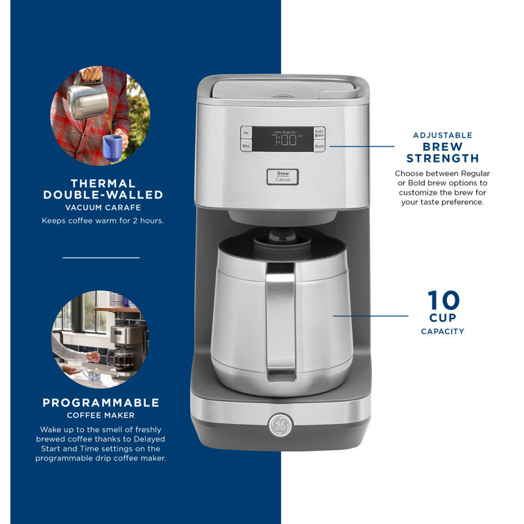 Stainless Steel 10-Cup Drip Coffee Maker with Thermal Carafe