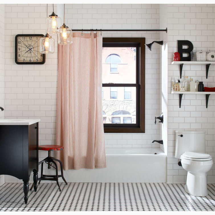 White Cast Iron Alcove Bathtub with Right Drain