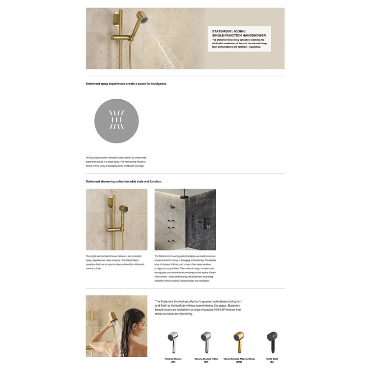 Compact Chrome Single Function Handheld Shower Head