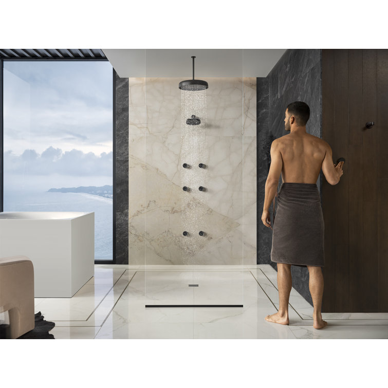 Polished Chrome 14" Round Rain Shower Head with Adjustable Water Flow