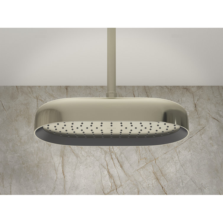 Elysian 14" Vibrant Brushed Nickel Ceiling Rain Shower Head