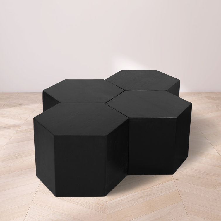 Eternal Black Oak Hexagonal Coffee Table
