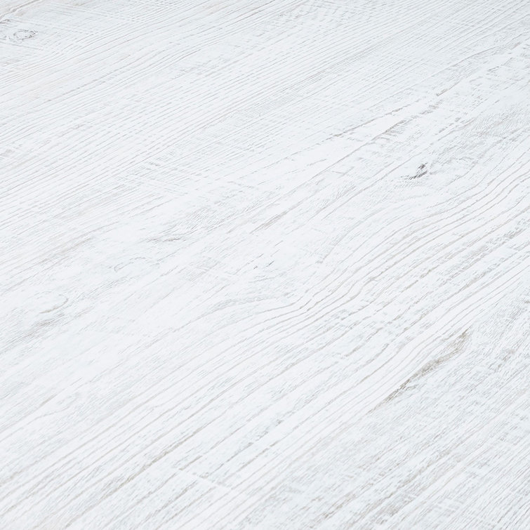 Contemporary 56" Round Reclaimed Pine Dining Table in Whitewash