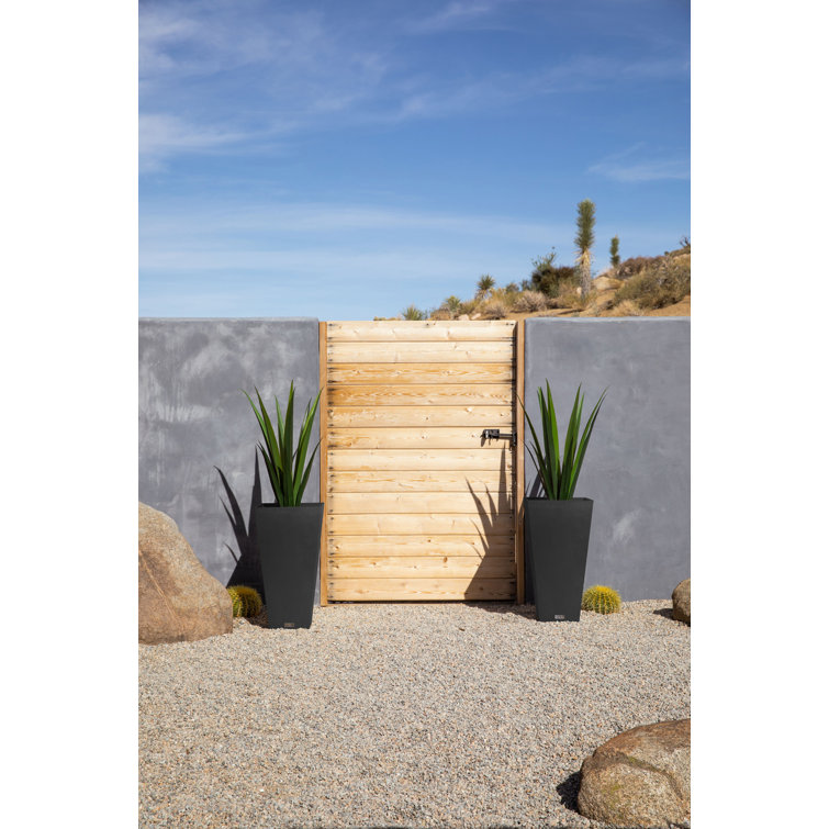 Black 26" Tall Modern Plastic Planter Set