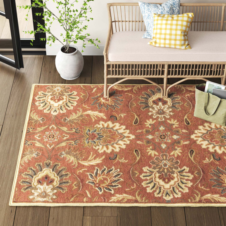 Handmade Tufted Wool Rectangular Rug 4' x 6' in Red