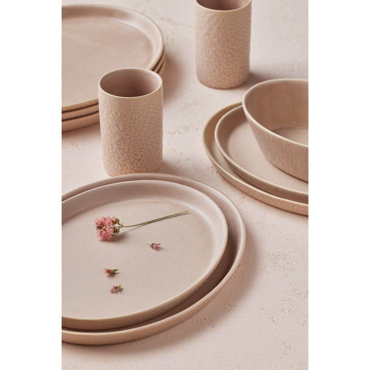 Nude Ceramic Minimalist 16-Piece Dinnerware Set