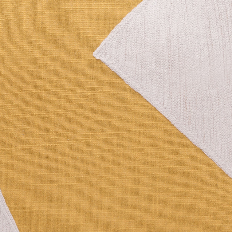 Yellow and White Geometric Cotton Throw Pillow Set
