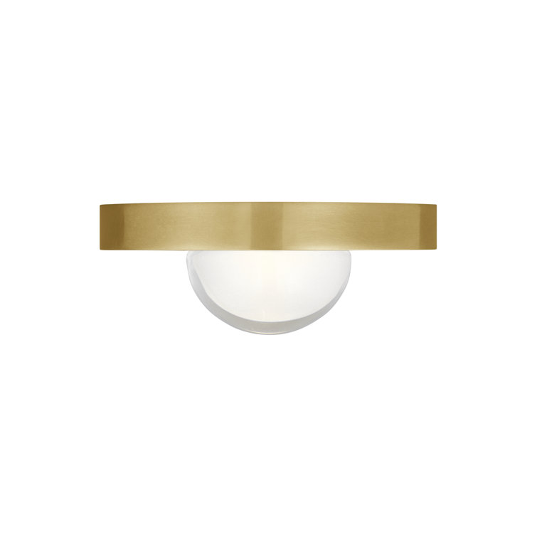Ebell Modern LED Flush Mount in Natural Brass with Domed Glass