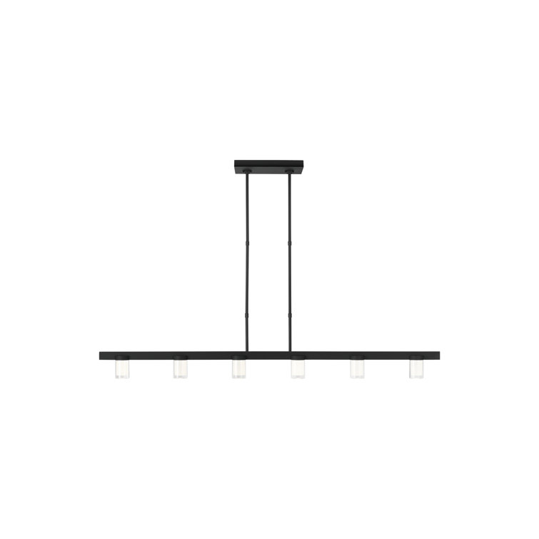 Esfera Crystal 60" LED Linear Island Pendant in Nightshade Black