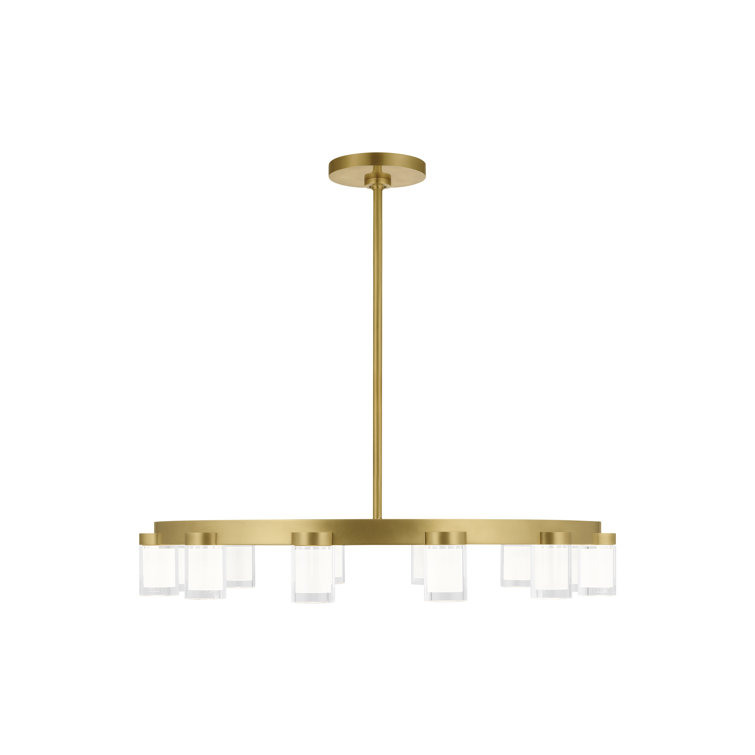 Esfera Elegance 32" Brass and Crystal LED Chandelier