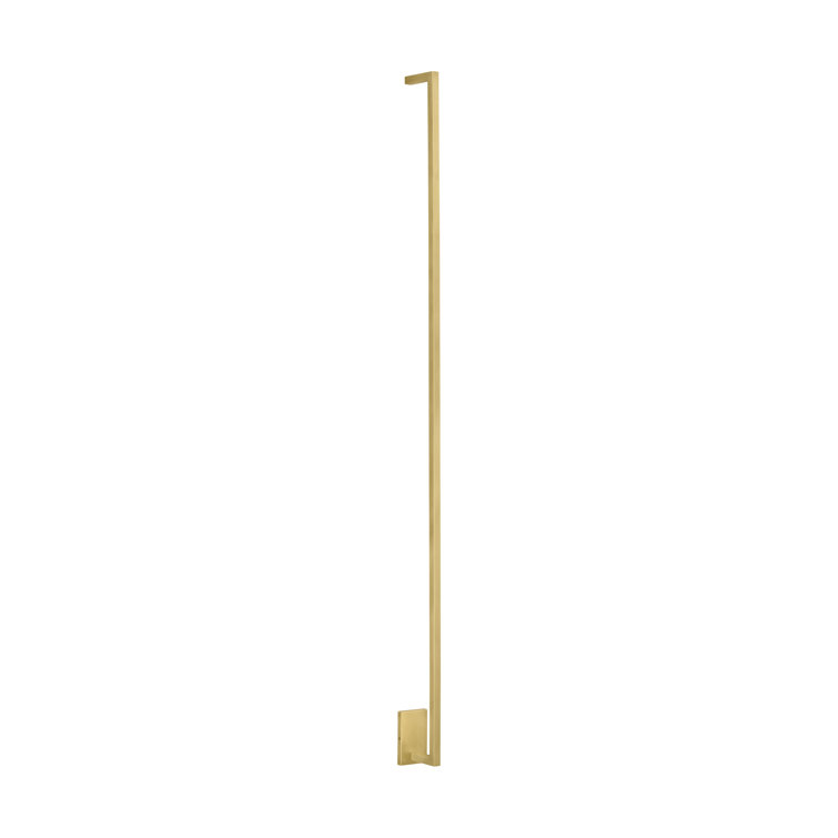 Sleek Natural Brass Dimmable LED Sconce 64.1" High