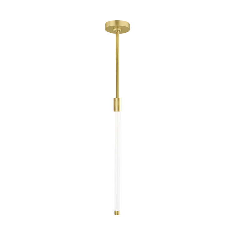 Ecliptic Natural Brass LED Pendant with Clear Glass Diffusion